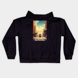 San Francisco, Travel poster Kids Hoodie